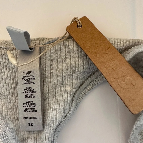 SKIMS Heather Grey Thong Size 2X BNWT - Picture 3 of 4